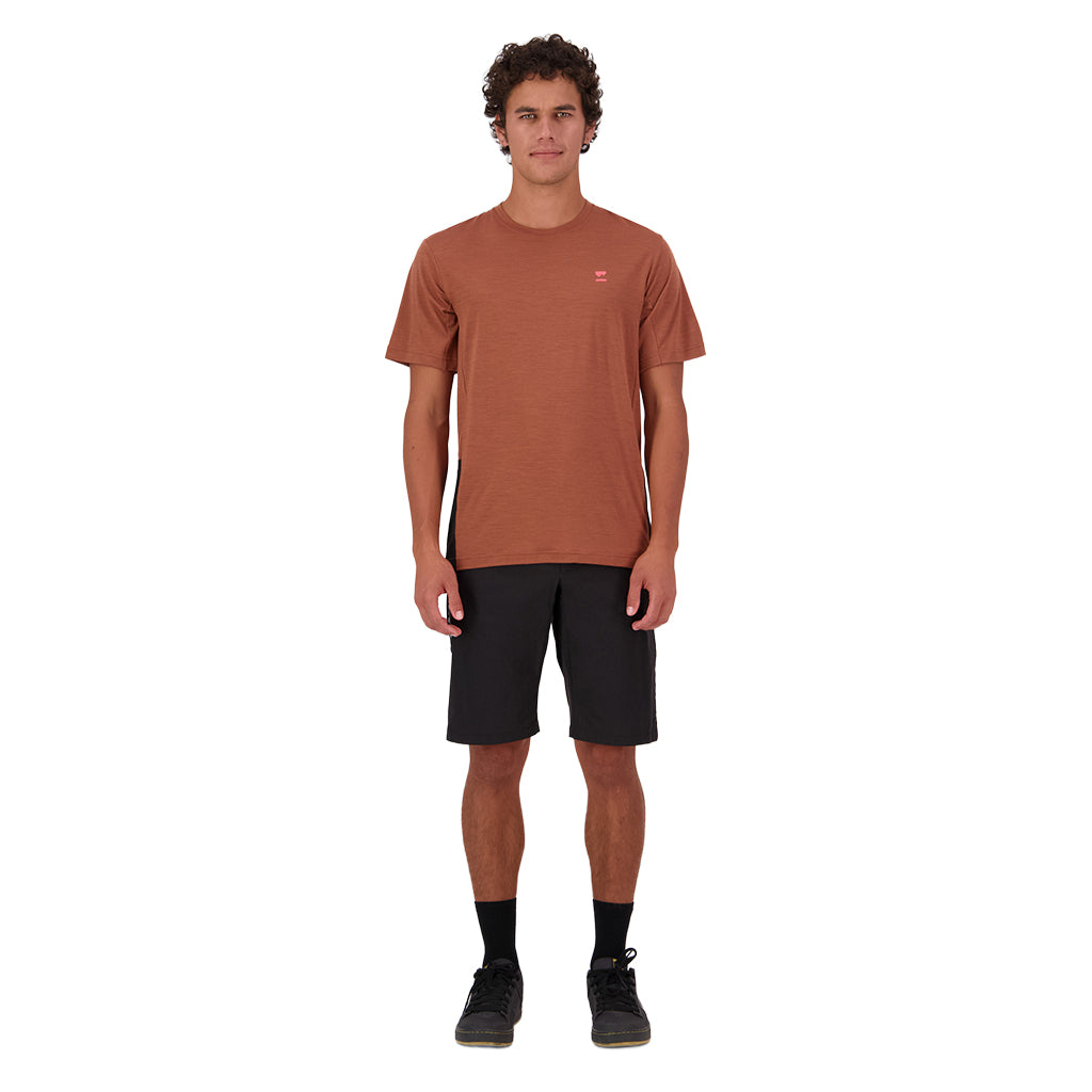 Tarn Merino T-Shirt - Cinnamon/Black