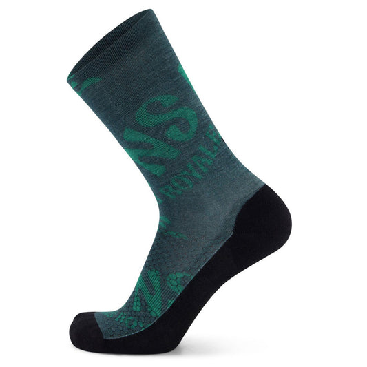 Atlas Merino Crew Sock Green Trippy