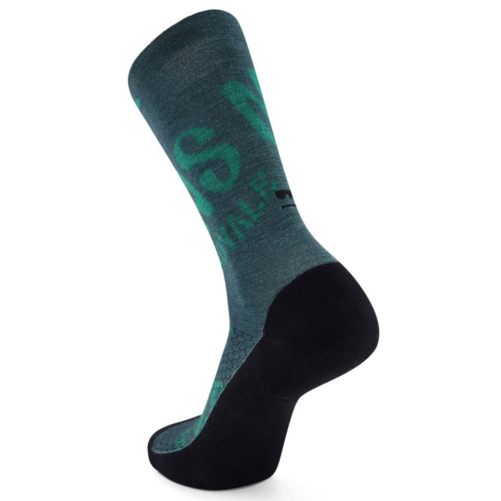 Atlas Merino Crew Sock Green Trippy
