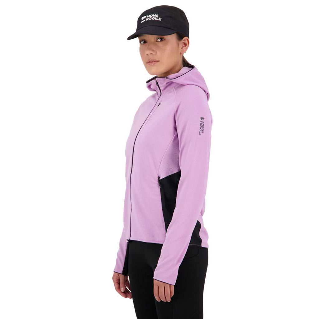 Approach Merino Shift Fleece Hood - Orchid / Black