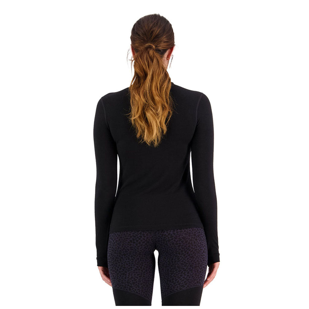 Cascade Merino Flex 200 Mock Neck LS Black