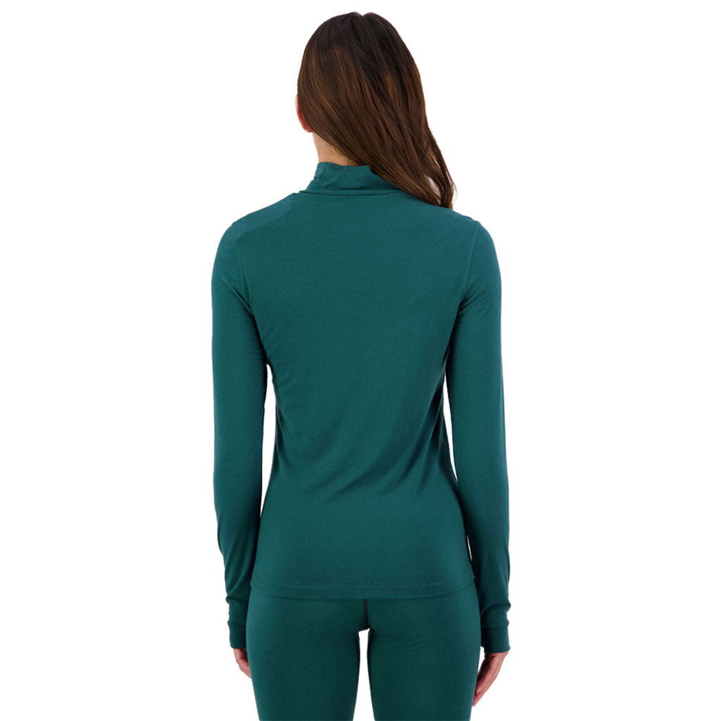 Cascade Merino Flex 200 Mock Neck LS - Evergreen
