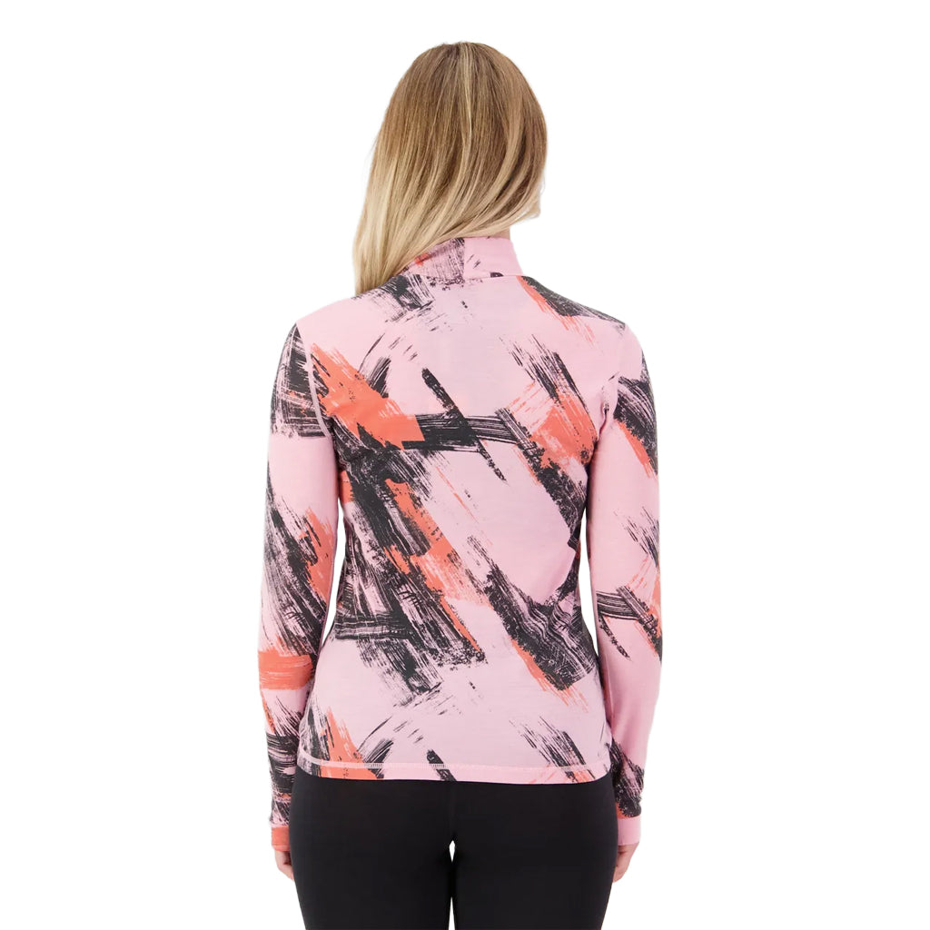 Cascade Merino Base Layer Mock Neck Long Sleeve - Paintbrush Pink