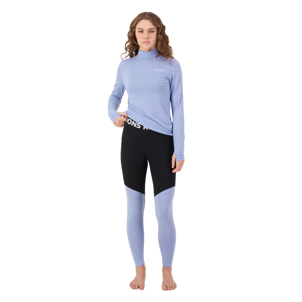 Cascade Merino Base Layer Mock Neck Long Sleeve - Moonstone