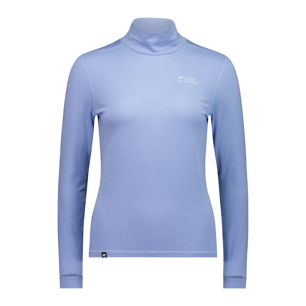 Cascade Merino Base Layer Mock Neck Long Sleeve - Moonstone