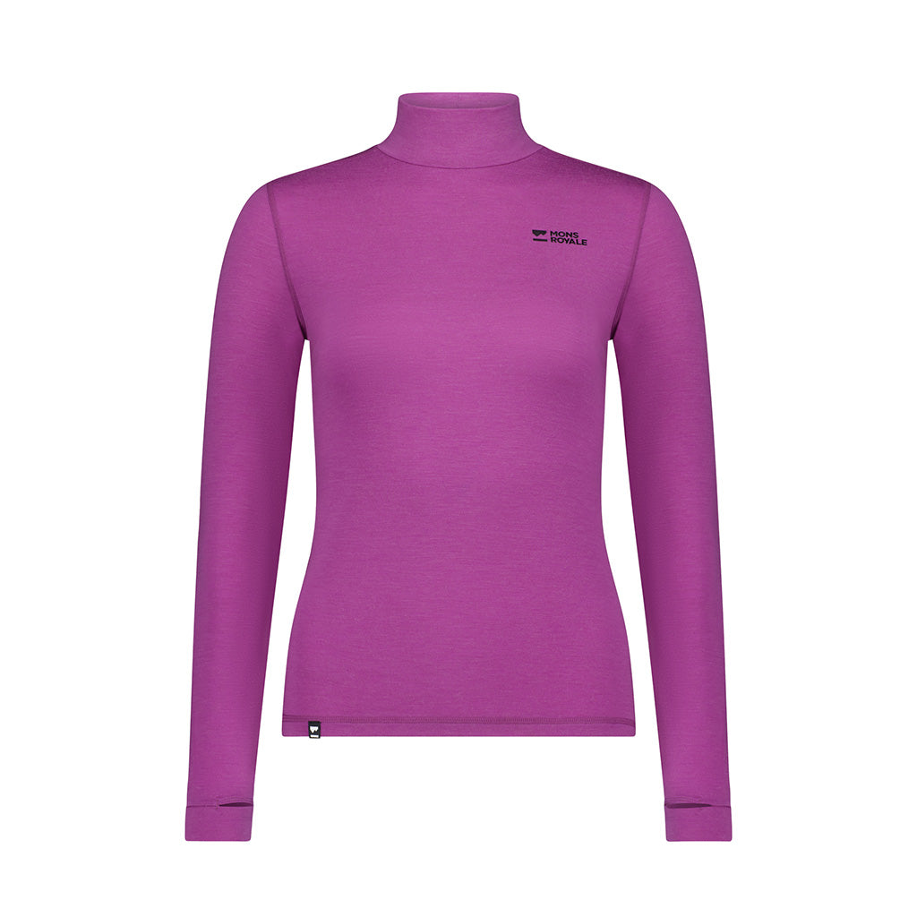 Cascade Merino Base Layer Mock Neck Long Sleeve -