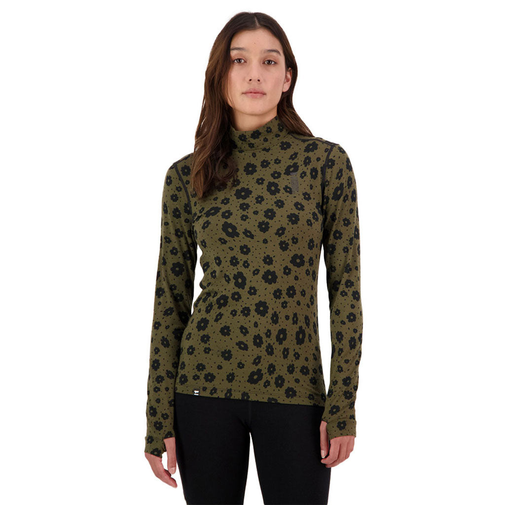 Cascade Merino Flex 200 Mock Neck LS - Aoraki Lily