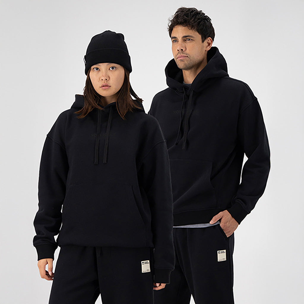 Verdant Merino Organic Cotton Hoody - Black