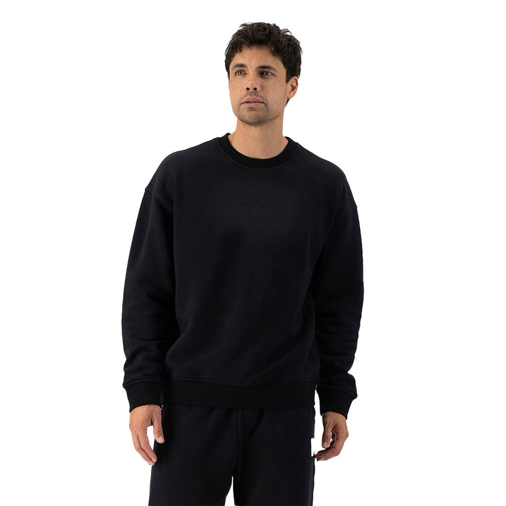 Verdant Merino Cotton Crew Black