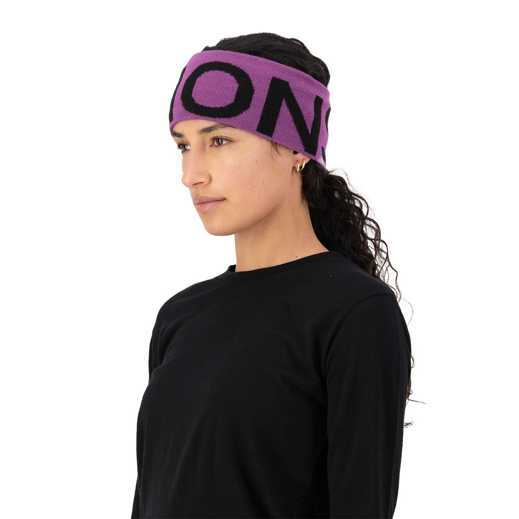 Arcadia Merino Headband - Purple Bolt / Black