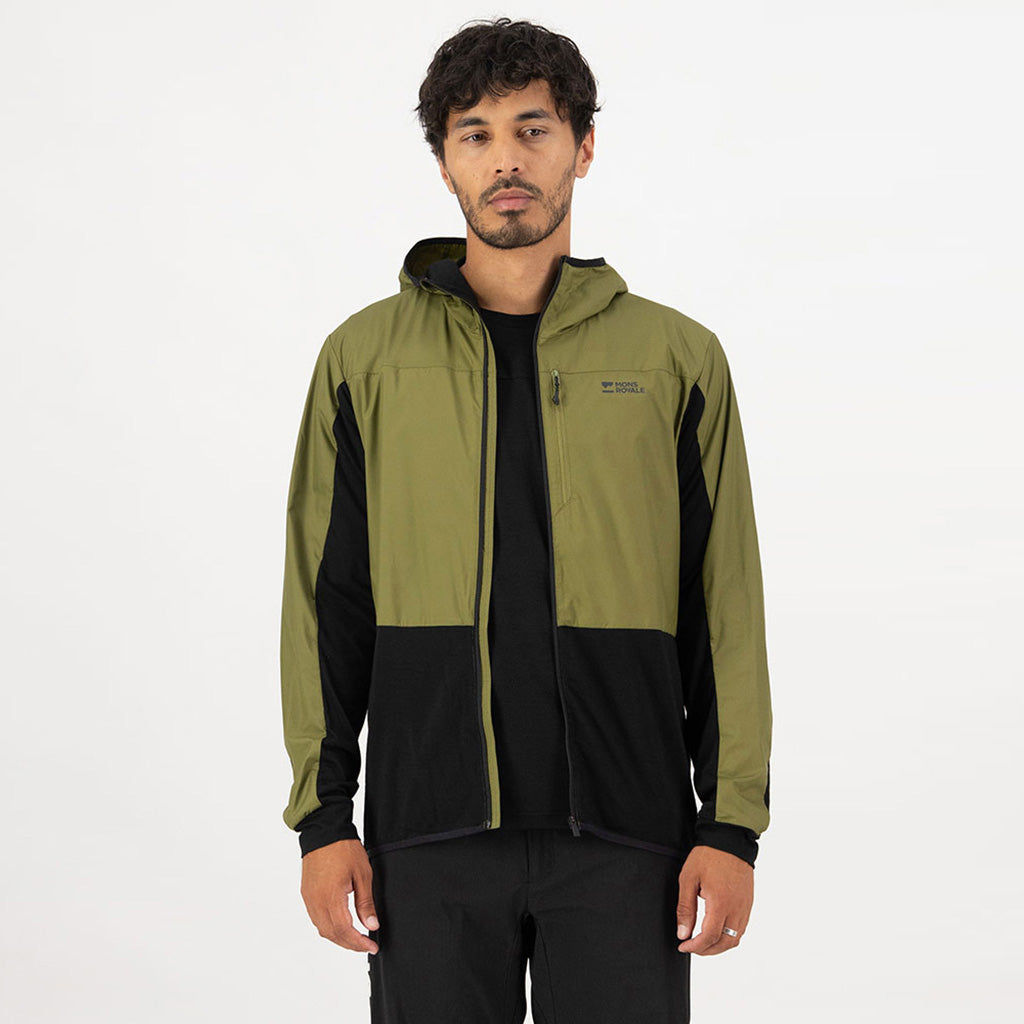 Mens Diversion Merino Wind Jacket Fern / Black