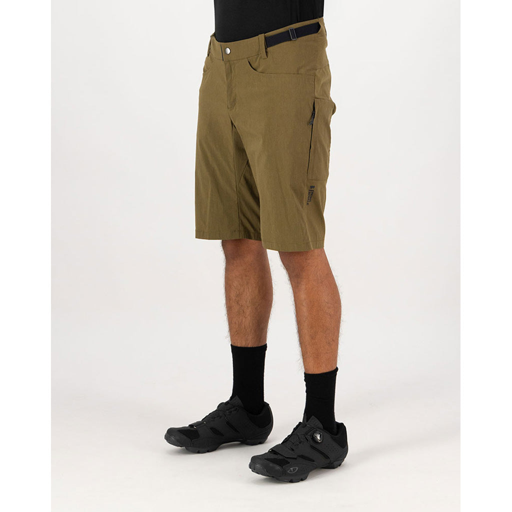 Mens Diversion Merino Trail Shorts Dark Olive