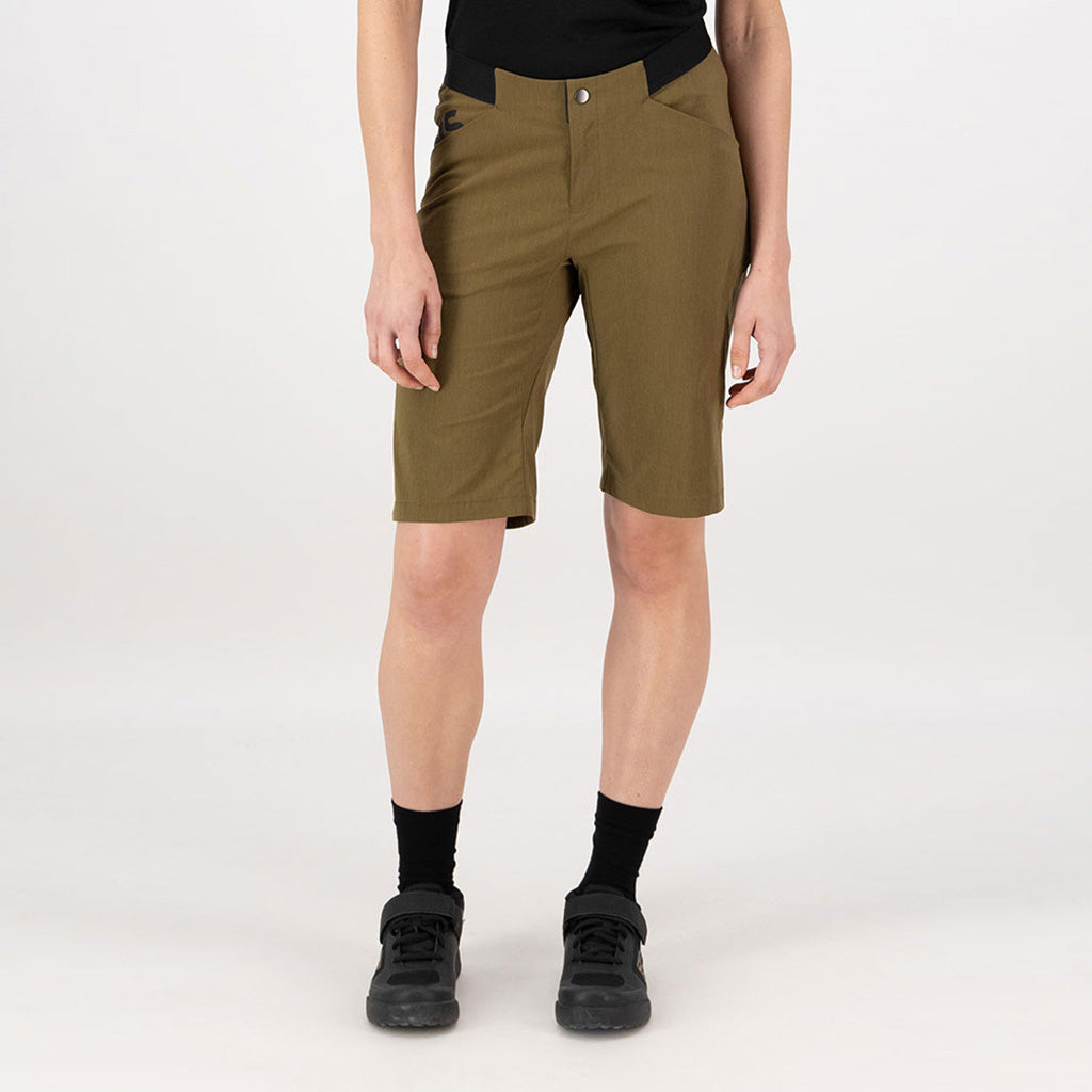 Womens Diversion Merino Trail Shorts Dark Olive