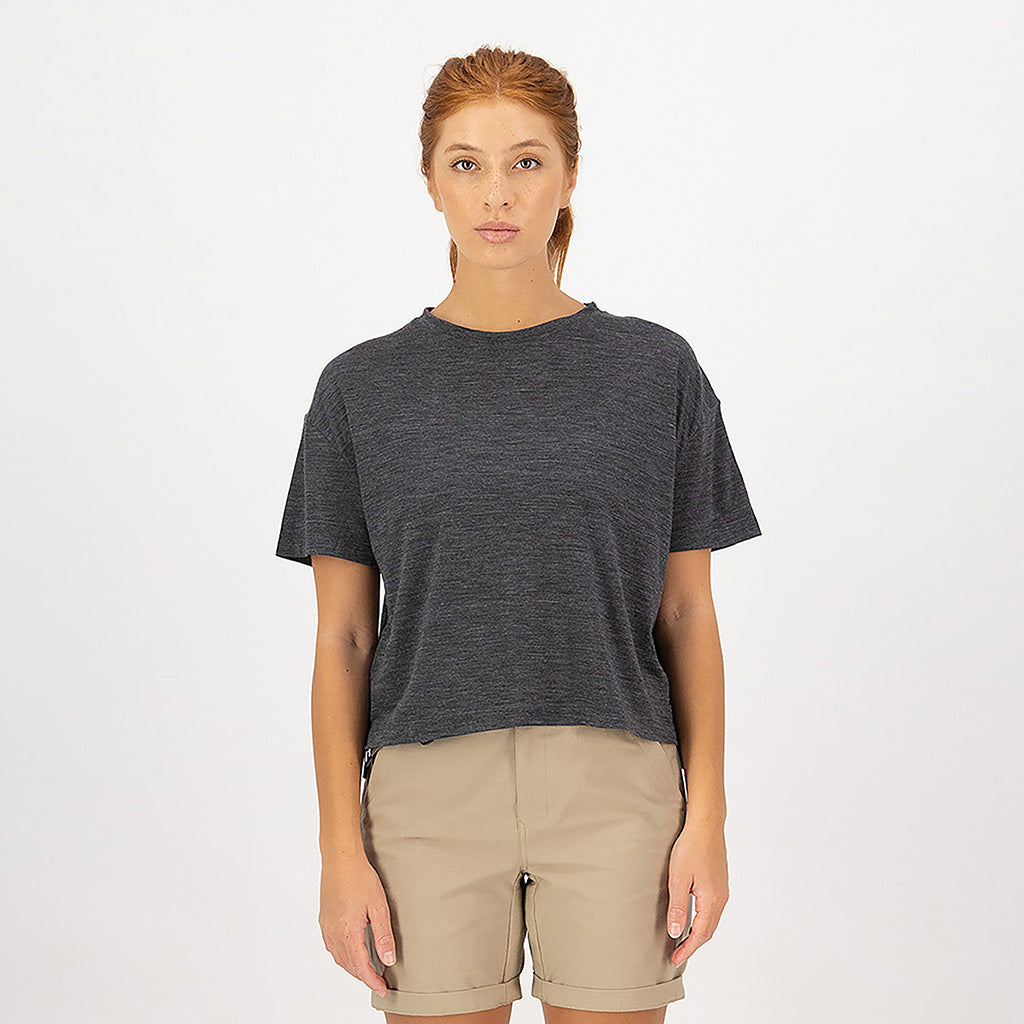 Zephyr Merino Tencel™ Boxy T-Shirt - Smoke