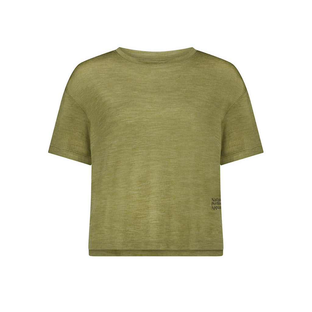 Womens Zephyr Merino Tencel™ Boxy T-Shirt Fern