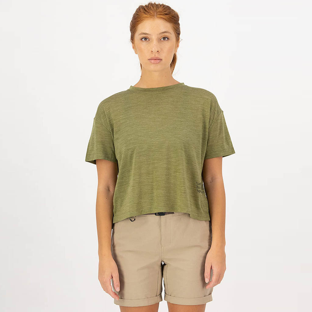 Womens Zephyr Merino Tencel™ Boxy T-Shirt Fern