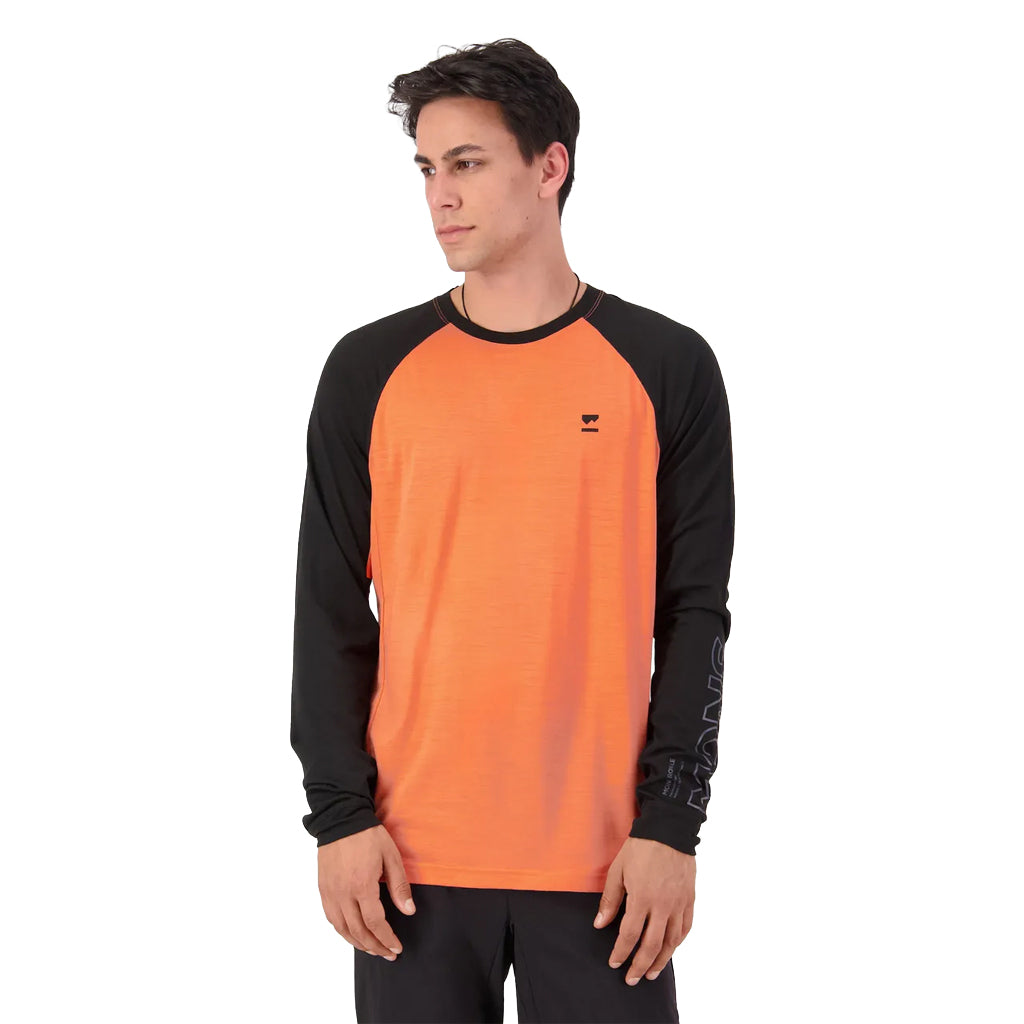 Tarn Merino Long Sleeve - Sun Orange/Black