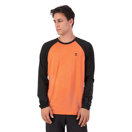 Tarn Merino Long Sleeve - Sun Orange/Black