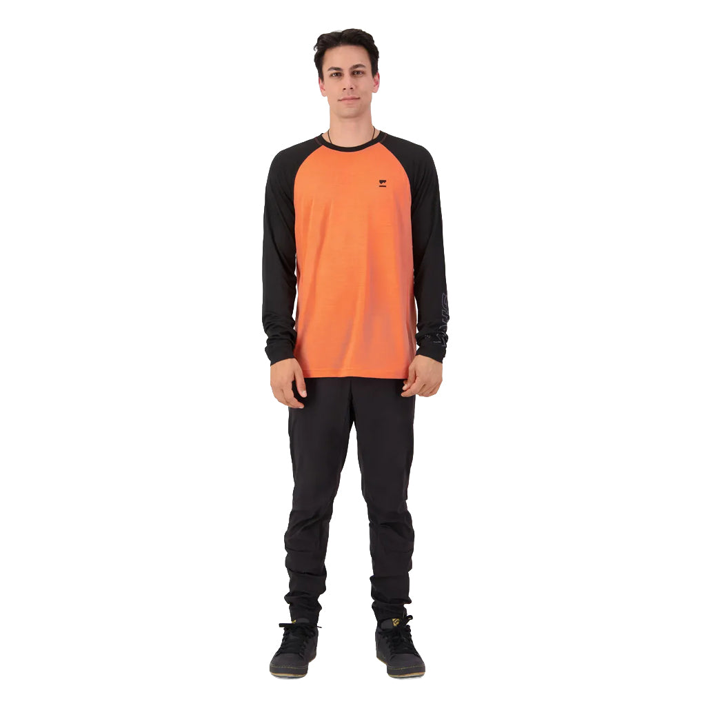Tarn Merino Long Sleeve - Sun Orange/Black