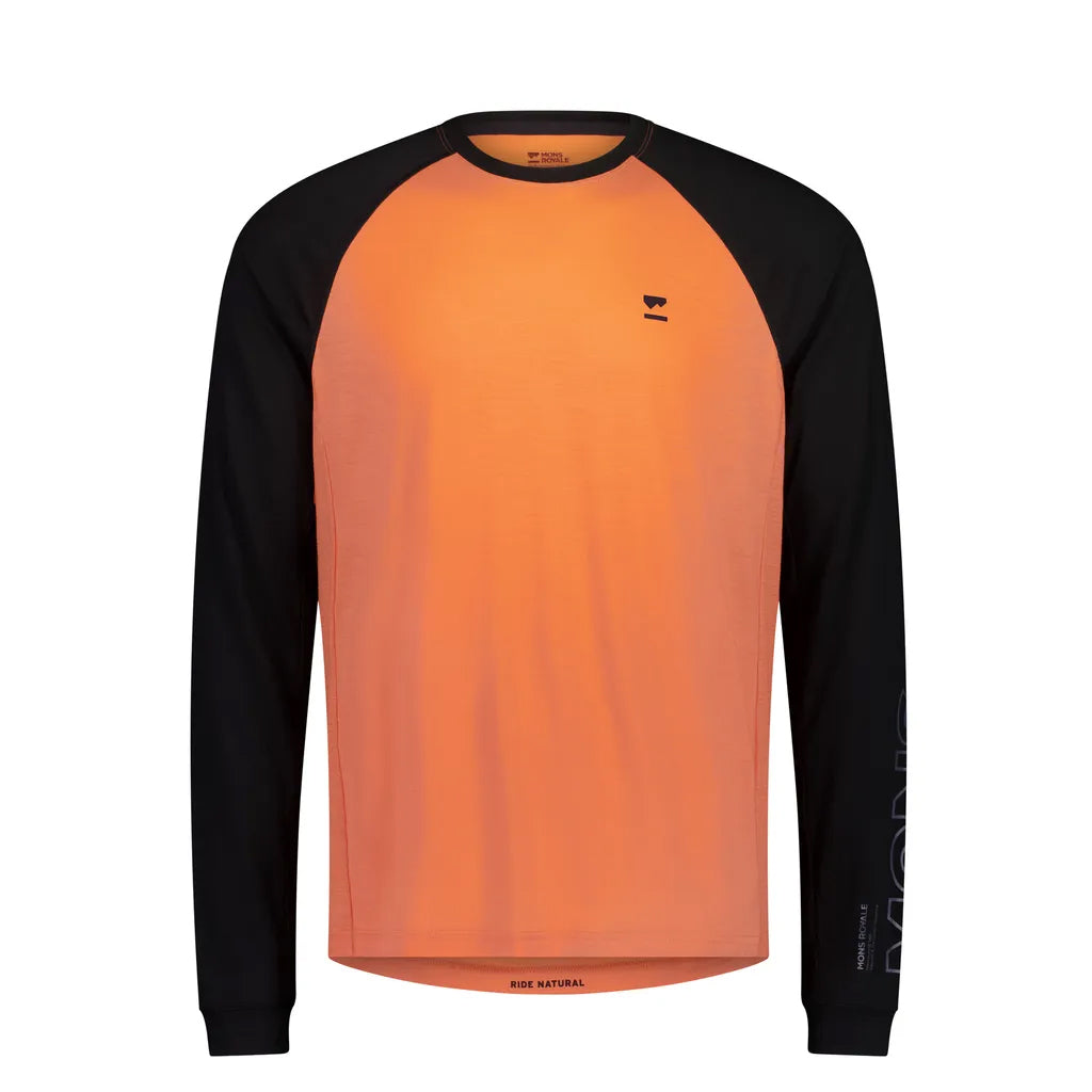 Tarn Merino Long Sleeve - Sun Orange/Black
