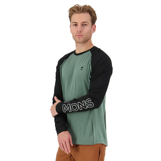 Tarn Merino Long Sleeve - Cypress/Black/Thyme