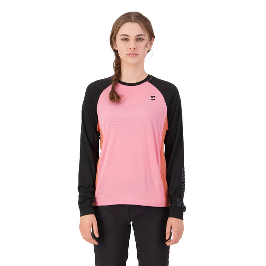 Tarn Merino Long Sleeve - Sun Orange/Flamingo/Black