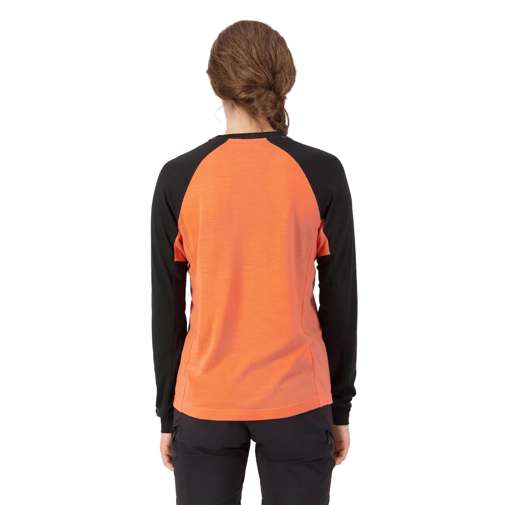 Tarn Merino Long Sleeve - Sun Orange/Flamingo/Black