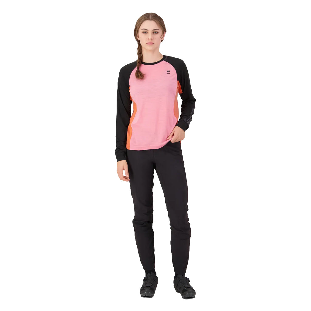 Tarn Merino Long Sleeve - Sun Orange/Flamingo/Black