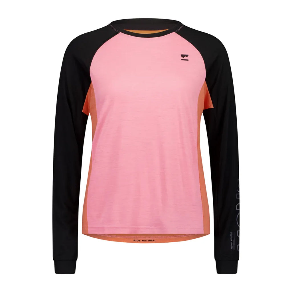 Tarn Merino Long Sleeve - Sun Orange/Flamingo/Black