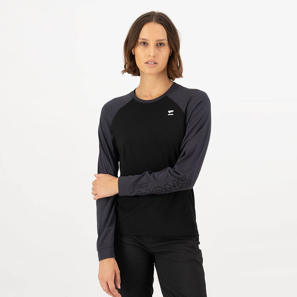 Womens Tarn Merino Long Sleeve Black / 9 Iron