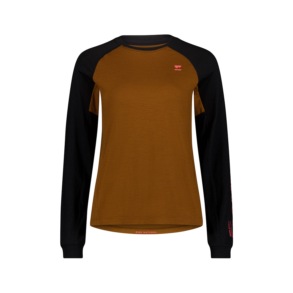 Tarn Merino Long Sleeve - Caramel/Black