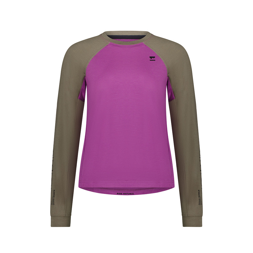 Tarn Merino Long Sleeve - Purple Bolt / Walnut