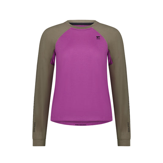 Tarn Merino Long Sleeve - Purple Bolt / Walnut