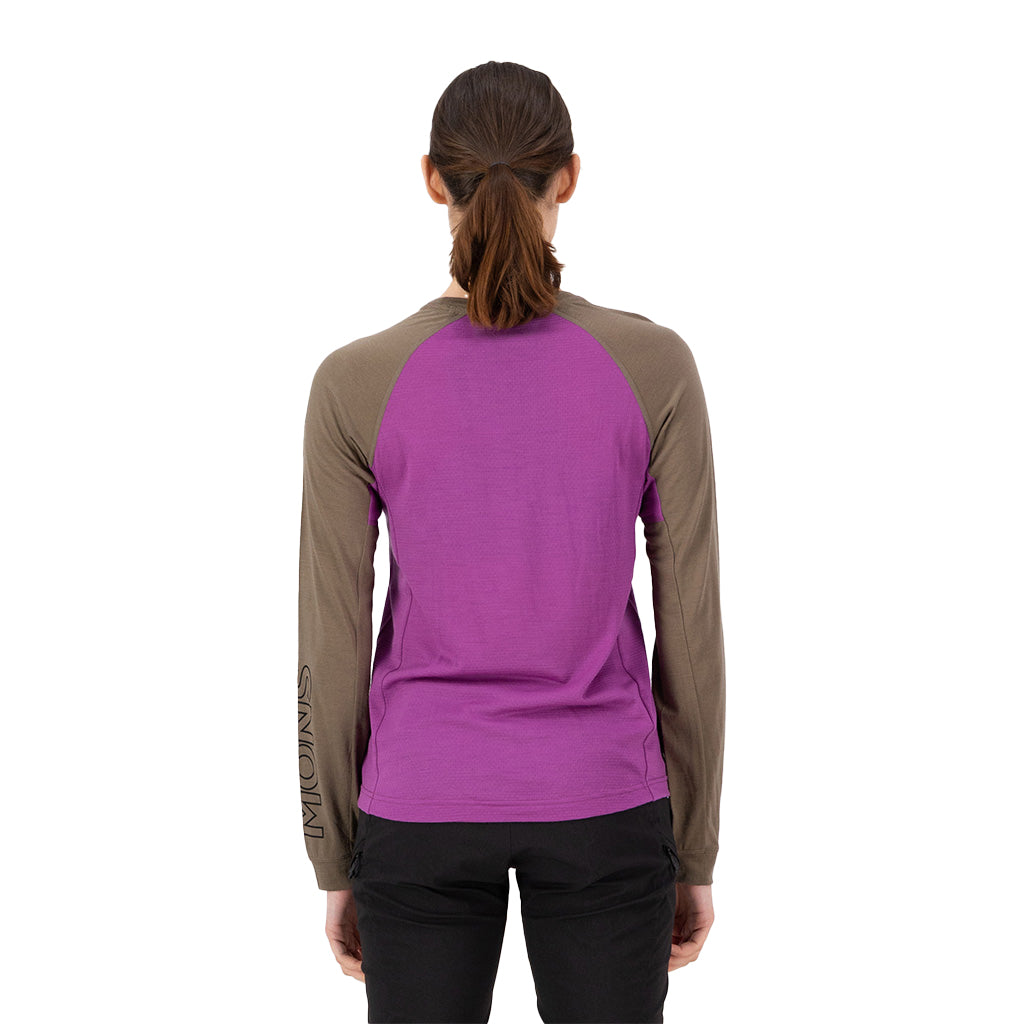 Tarn Merino Long Sleeve - Purple Bolt / Walnut