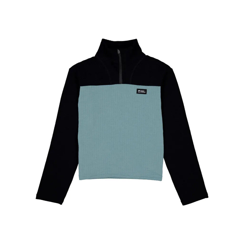 Offgrid Merino Fleece Long Sleeve - Dusty Teal/Black