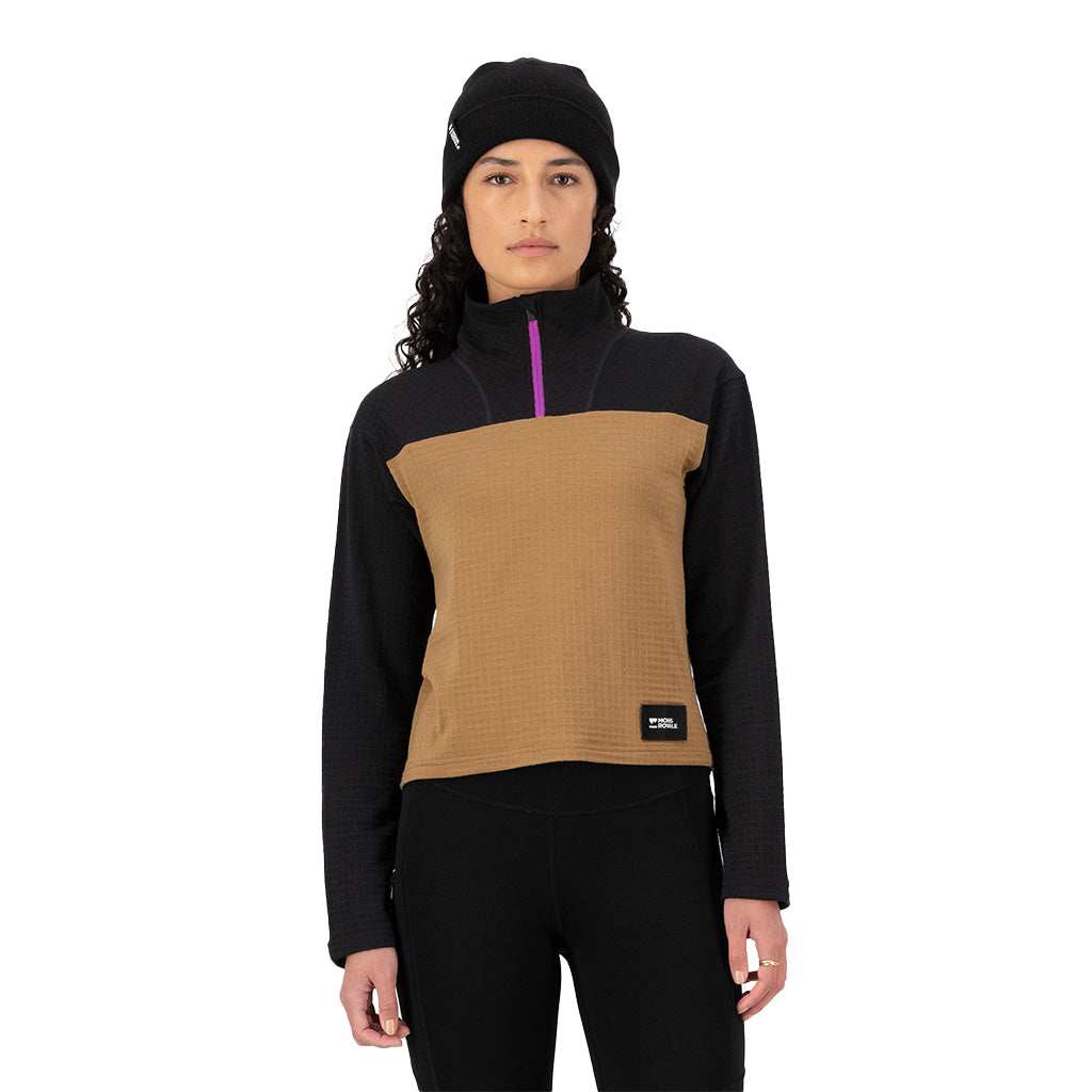 Offgrid Merino Fleece Long Sleeve - Black / Toffee