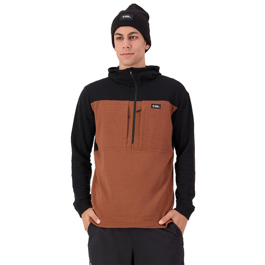Offgrid Merino Fleece 1/2 Zip Long Sleeve - Dark Clay/Black