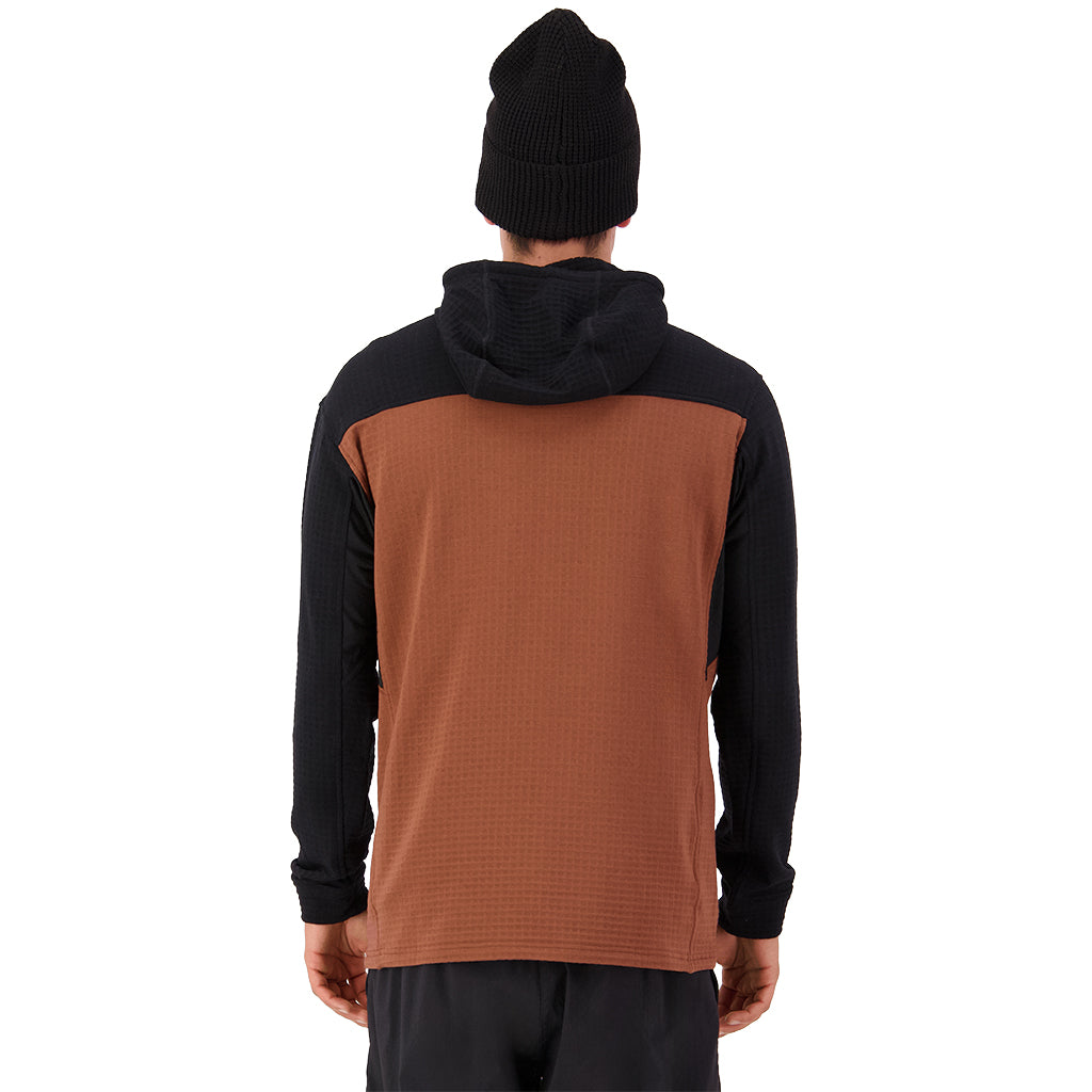 Offgrid Merino Fleece 1/2 Zip Long Sleeve - Dark Clay/Black