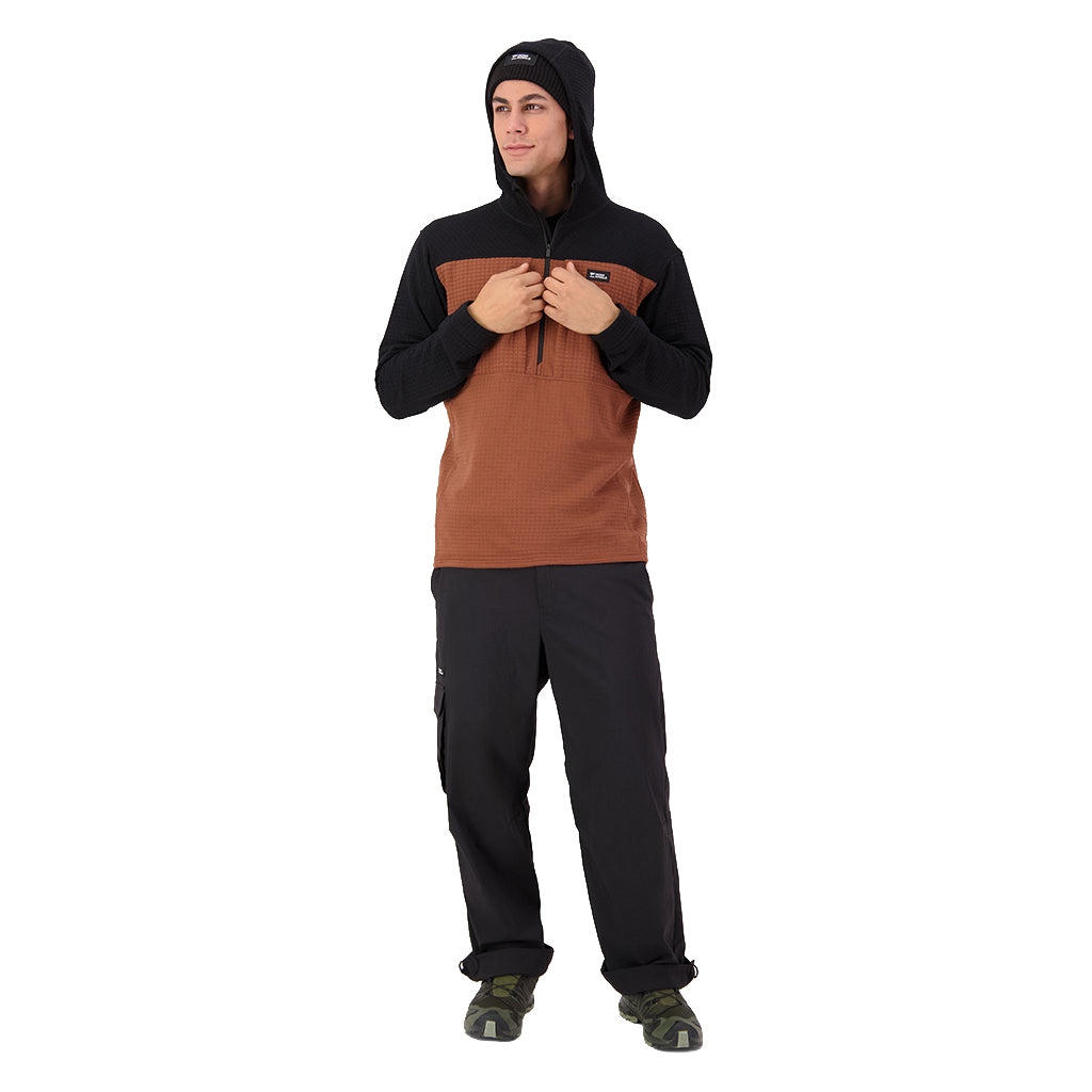 Offgrid Merino Fleece 1/2 Zip Long Sleeve - Dark Clay/Black