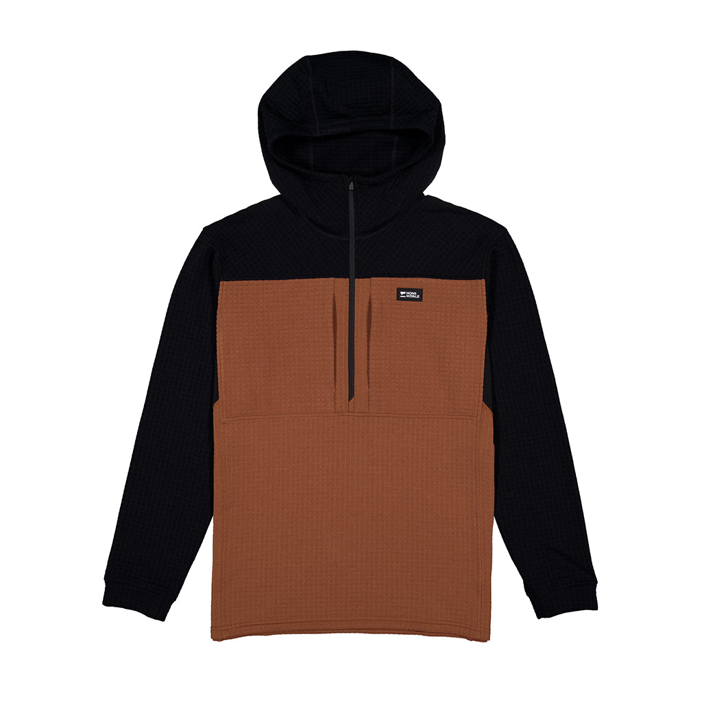 Offgrid Merino Fleece 1/2 Zip Long Sleeve - Dark Clay/Black