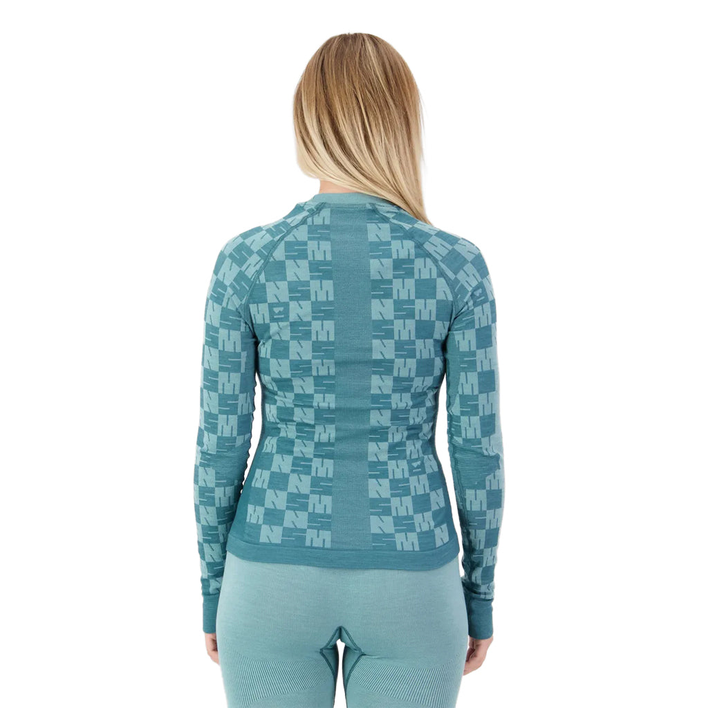 Ascender Merino Base Layer Long Sleeve - Light Teal/Jasper