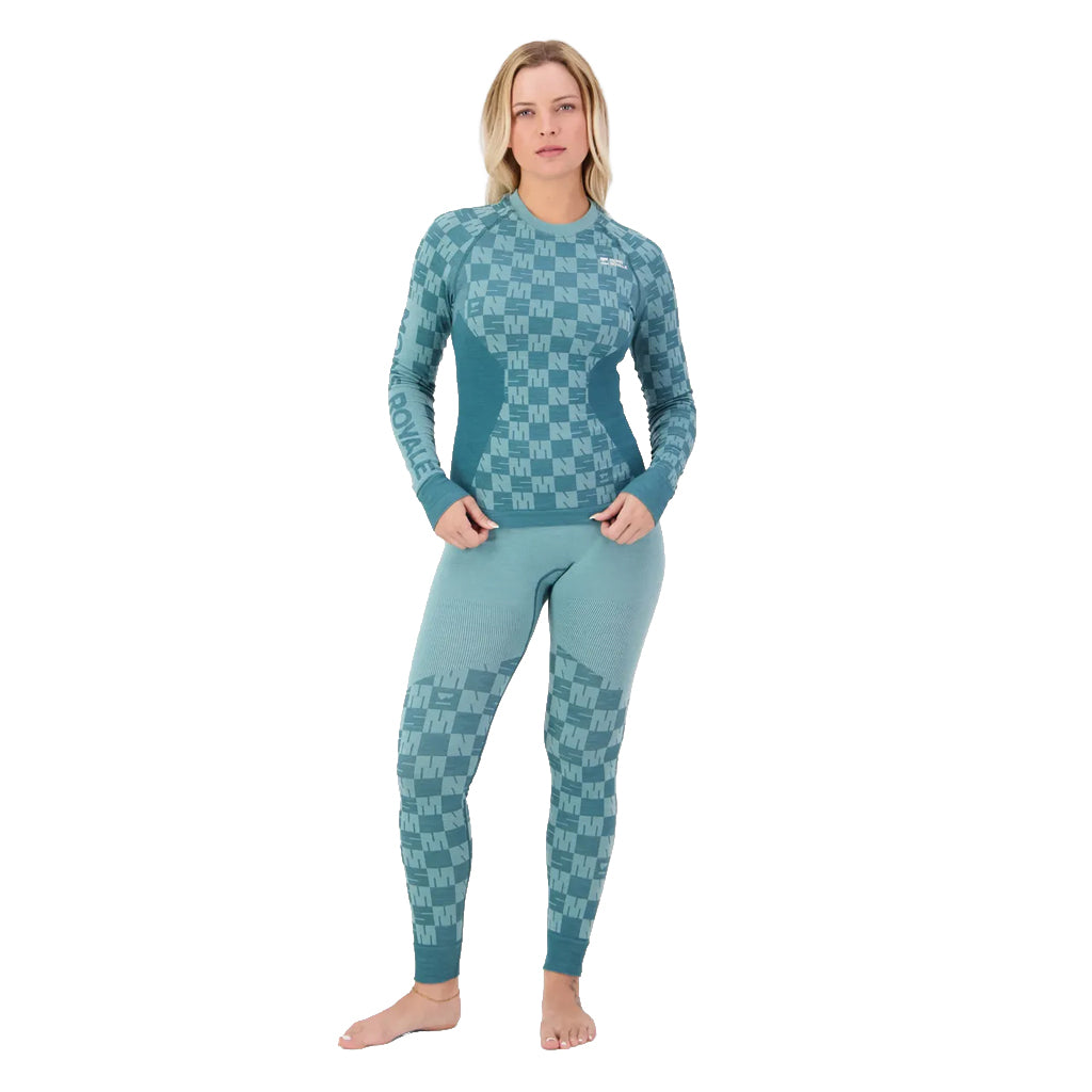 Ascender Merino Base Layer Long Sleeve - Light Teal/Jasper