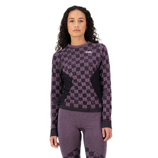 Ascender Merino Base Layer Long Sleeve - Mauve/Black