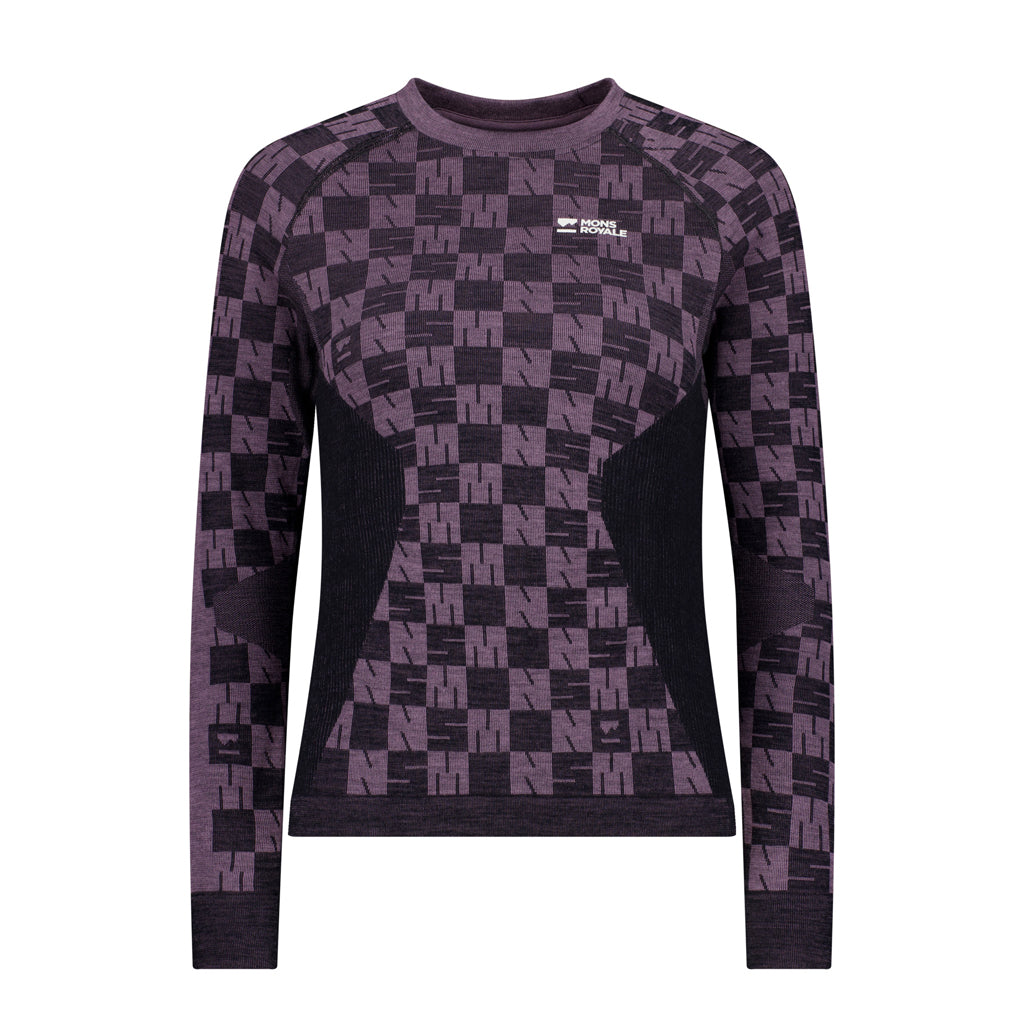 Ascender Merino Base Layer Long Sleeve - Mauve/Black
