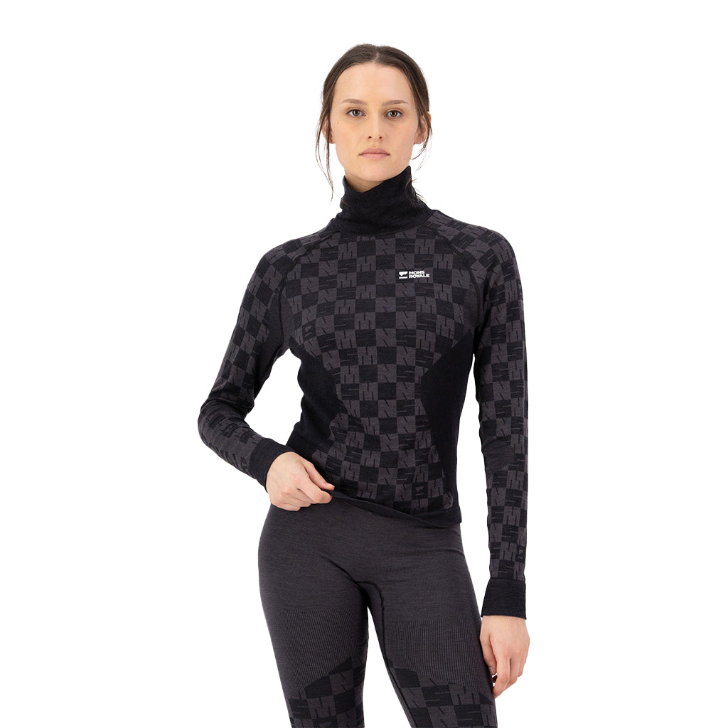 Ascender Merino Seamless Mock Neck Long Sleeve - F