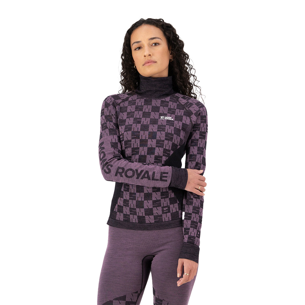 Ascender Merino Seamless Mock Neck Long Sleeve - M