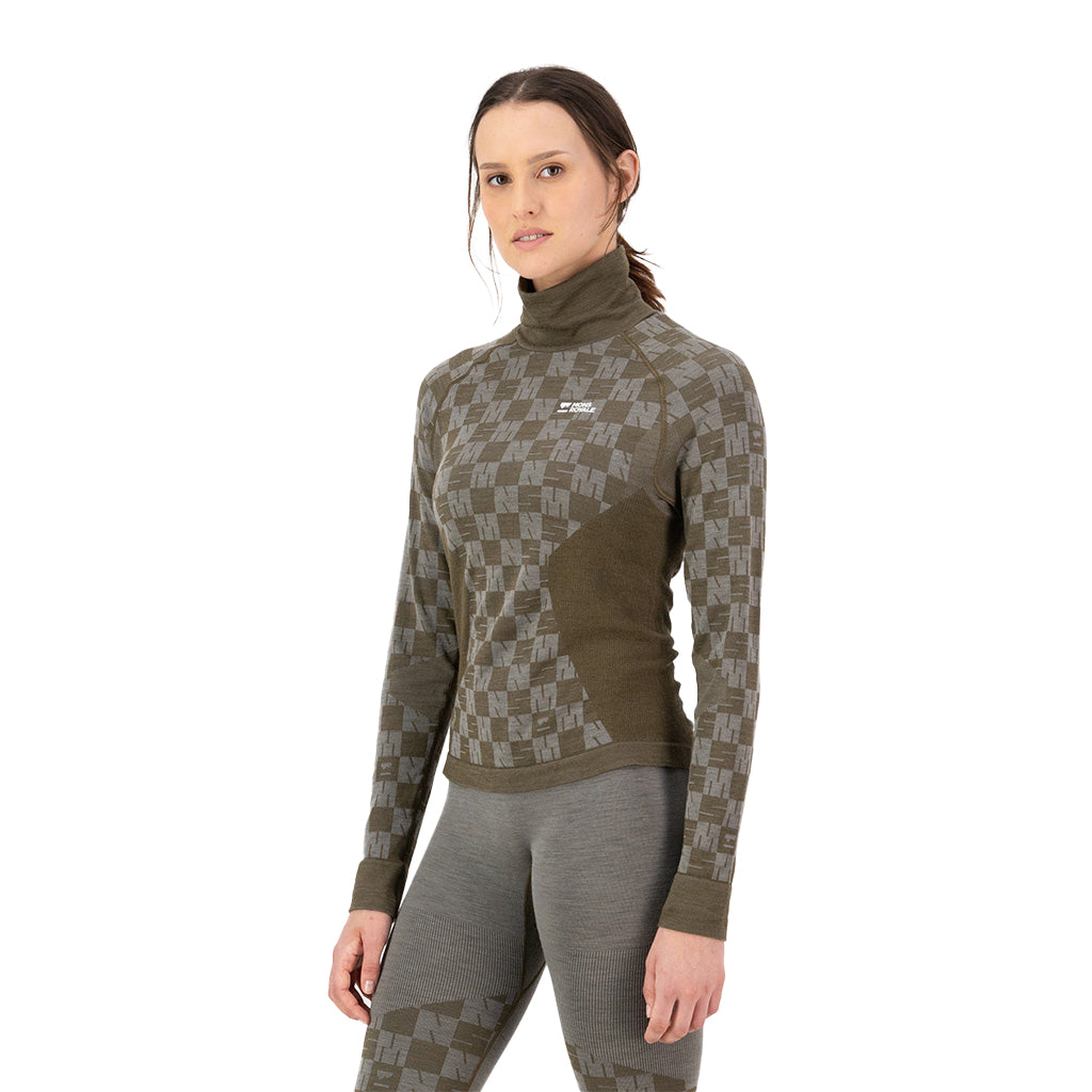 Ascender Merino Seamless Mock Neck Long Sleeve - D