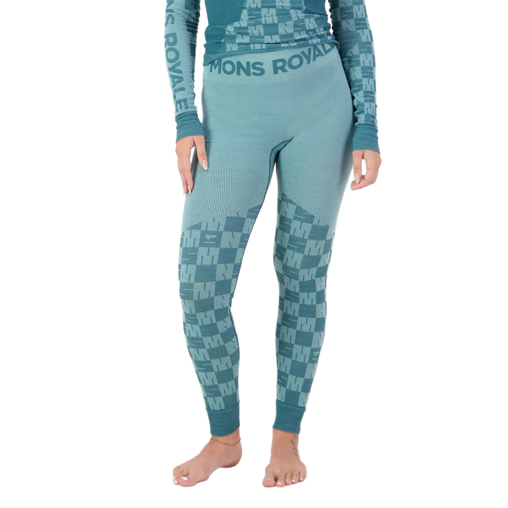 Ascender Merino Base Layer Legging - Light Teal/Jasper