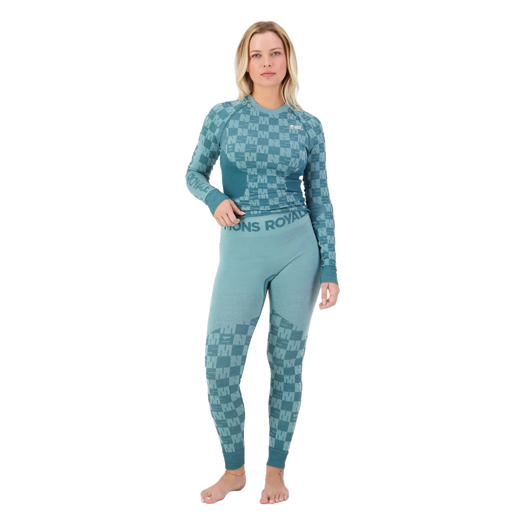 Ascender Merino Base Layer Legging - Light Teal/Jasper