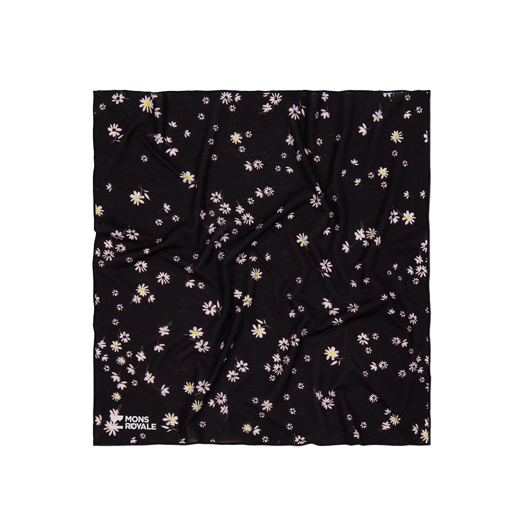 Renegade Merino Bike Bandana - Black Daisy